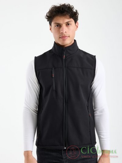 Siyah Renk İşçi Softjel Yelek